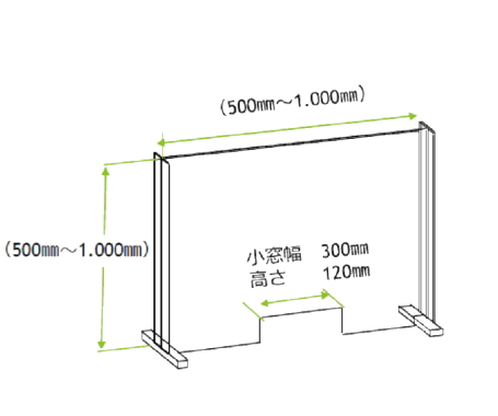 新型コロナウイルス（COVID-19）対策　飛沫（ヒマツ、飛散（ヒサン）防護仕切板